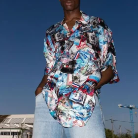 T-shirt minimaliste All Over Cities « Multicolor » 681813TML058470