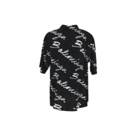 T-shirt minimaliste à manches courtes avec logo griffonné « Noir Blanc » 681813TML131070
