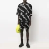 T-shirt minimaliste à manches courtes avec logo griffonné « Noir Blanc » 681813TML131070