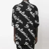 T-shirt minimaliste à manches courtes avec logo griffonné « Noir Blanc » 681813TML131070