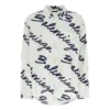 T-shirt minimaliste à manches courtes avec logo griffonné « White Navy » 681812TOLE99167