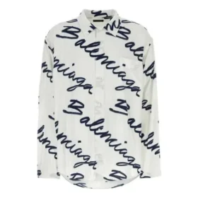 T-shirt minimaliste à manches courtes avec logo griffonné « White Navy » 681812TOLE99167