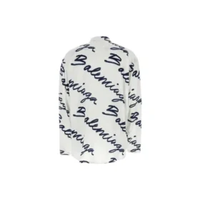 T-shirt minimaliste à manches courtes avec logo griffonné « White Navy » 681812TOLE99167