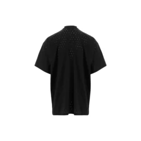 T-shirt oversize à col rond en maille « Noir » 694576TMVD41000
