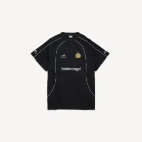 T-shirt oversize de football pour homme, noir