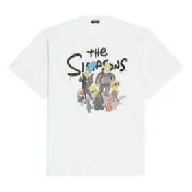 T-shirt oversize en coton Balenciaga x THE SIMPSONS « Blanc » 676589TLVG70901