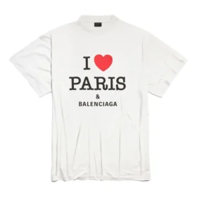 T-shirt oversize « I Love Paris & Balenciaga » « Blanc » 787349TRVU99012