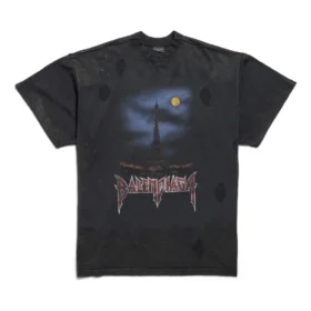 T-shirt oversize Paris Moon à double imprimé sur le devant « Black » 791615TQVY22020