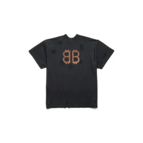T-shirt oversize Paris Moon à double imprimé sur le devant « Black » 791615TQVY22020