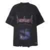T-shirt oversize « Paris Moon Upside Down » « Black Faded » 698811TOVT31055