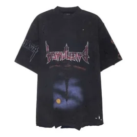 T-shirt oversize « Paris Moon Upside Down » « Black Faded » 698811TOVT31055