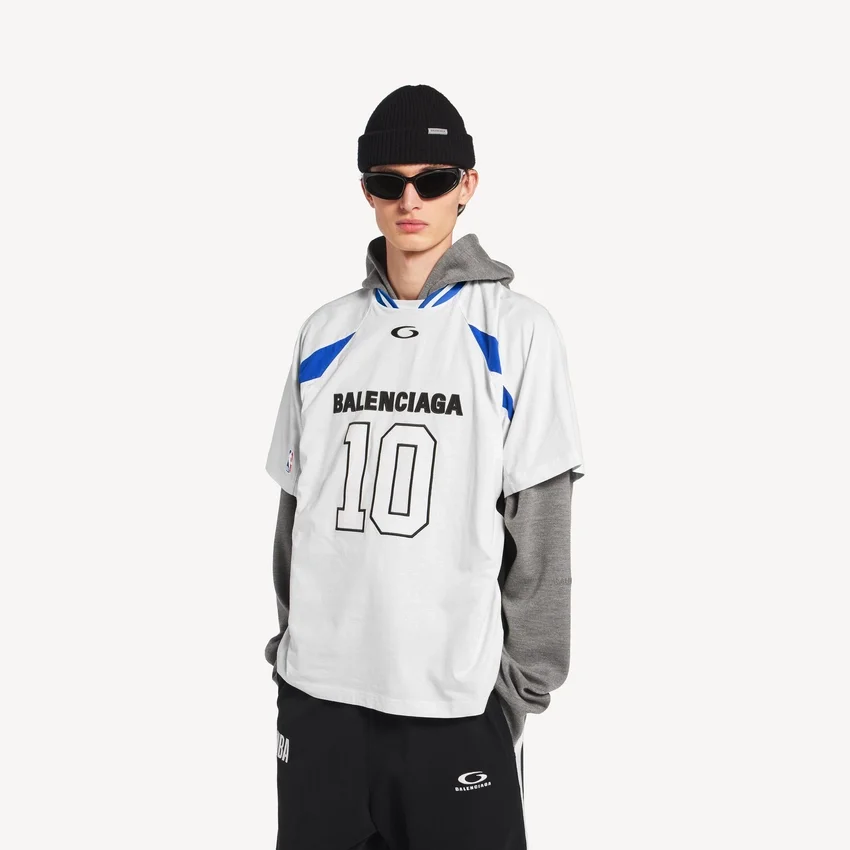 T-shirt oversize pour homme Balenciaga | Collaboration NBA, blanc/multicolore T-shirt oversize pour homme Balenciaga | Collaboration NBA, blanc/multicolore
