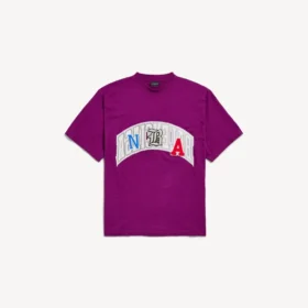 T-shirt oversize pour homme Balenciaga | Collaboration NBA, couleur violet