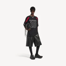 T-shirt oversize pour homme Balenciaga | Collaboration NBA, noir/multicolore