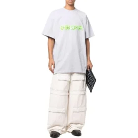T-shirt oversize Slime « Gris Vert » 676589TLVF11203