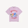 T-shirt oversize vintage pour femme, style surfeur, couleur rose ancien
