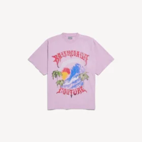 T-shirt oversize vintage pour femme, style surfeur, couleur rose ancien