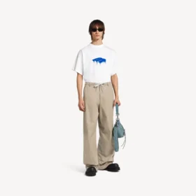 T-shirt oversize « Wet Brush » pour homme, blanc