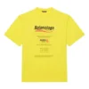 T-shirt pour homme Balenciaga à manches courtes, coupe ample, imprimé logo, style « Dry Cleaning », jaune 651795TKVF87175