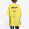 T-shirt pour homme Balenciaga à manches courtes, coupe ample, imprimé logo, style « Dry Cleaning », jaune 651795TKVF87175