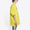 T-shirt pour homme Balenciaga à manches courtes, coupe ample, imprimé logo, style « Dry Cleaning », jaune 651795TKVF87175