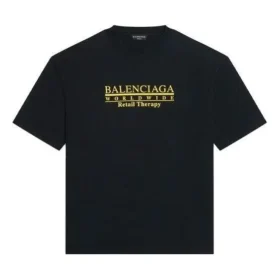T-shirt Retail Therapy, coupe moyenne « Noir Jaune » 612966TLVB11361