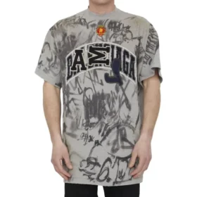 T-shirt « Skater Graffiti » « Gris chiné » 739028TOVA71300