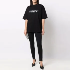 T-shirt Slime Logo coupe moyenne « Noir » 612966TLVF11069