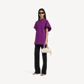 T-shirt structuré pour femme, couleur violet