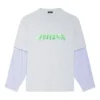 T-shirt superposé avec logo Slime « Gris » 671401TLVF11203