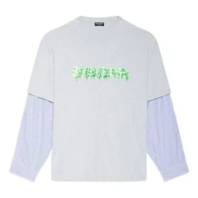 T-shirt superposé avec logo Slime « Gris » 671401TLVF11203