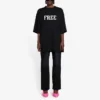 T-shirt unisexe automne-hiver 2021 avec impression de lettres personnalisée, noir 661715TKVD31070