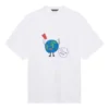 T-shirt unisexe blanc à manches courtes, coupe ample, tissage uni rétro, collection SS21 657059TKV949000