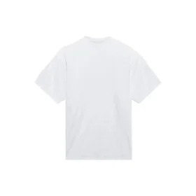 T-shirt unisexe blanc à manches courtes, coupe ample, tissage uni rétro, collection SS21 657059TKV949000