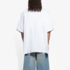 T-shirt unisexe blanc à manches courtes, coupe ample, tissage uni rétro, collection SS21 657059TKV949000