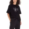 T-shirt unisexe à col rond avec imprimé « Paris », noir 594599TGV661000