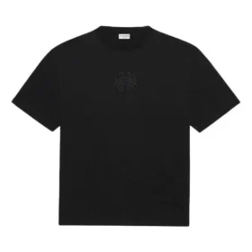 T-shirt unisexe à col rond et manches courtes avec motif logo SS21, noir 641655TKV711069 T-shirt unisexe à col rond et manches courtes avec motif logo SS21, noir 641655TKV711069