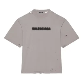 T-shirt unisexe à col rond et manches courtes, imprimé alphabétique, couleur unie, gris 661715TKVD58174