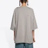 T-shirt unisexe à col rond et manches courtes, imprimé alphabétique, couleur unie, gris 661715TKVD58174