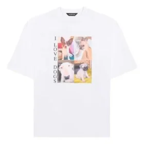 T-shirt unisexe « I Love Dogs » à imprimé, blanc 641614TJVH19000 T-shirt unisexe « I Love Dogs » à imprimé, blanc 641614TJVH19000