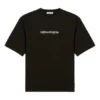 T-shirt unisexe à manches courtes avec grand logo classique, noir 620941TIV501070