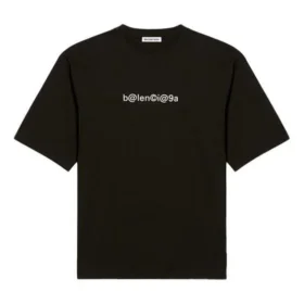 T-shirt unisexe à manches courtes avec grand logo classique, noir 620941TIV501070