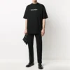 T-shirt unisexe à manches courtes avec grand logo classique, noir 620941TIV501070