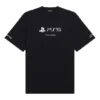 T-shirt unisexe à manches courtes Balenciaga x PlayStation, imprimé géométrique alphabétique PS5, noir 651795TKVF31070
