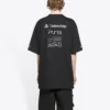 T-shirt unisexe à manches courtes Balenciaga x PlayStation, imprimé géométrique alphabétique PS5, noir 651795TKVF31070