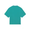 T-shirt unisexe à manches courtes bleu avec logo mosaïque, alphabet BB et effet usé, 651795TKVF53660