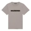 T-shirt unisexe à manches courtes, logo flou, effet trou, style rétro classique, gris 661705TKVD58174