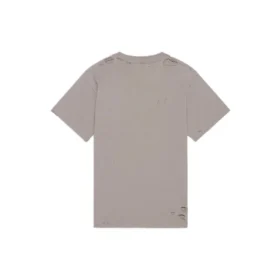 T-shirt unisexe à manches courtes, logo flou, effet trou, style rétro classique, gris 661705TKVD58174