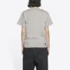 T-shirt unisexe à manches courtes, logo flou, effet trou, style rétro classique, gris 661705TKVD58174