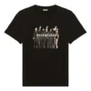 T-shirt unisexe noir à manches courtes, coupe ample, imprimé logo rétro et portrait de groupe 612966TIVA11000
